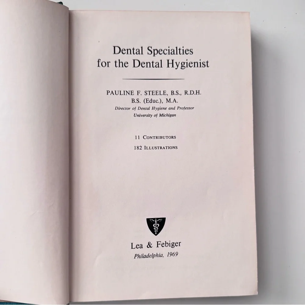 VINTAGE 1969 Dental Specialties for the Dental Hygienist Hardcover Teal Book